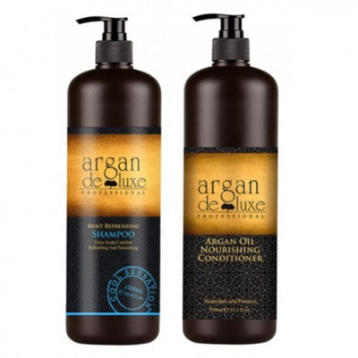 Argan De Luxe Mint Refreshing Shampoo/Nourishing Conditioner 1L Duo